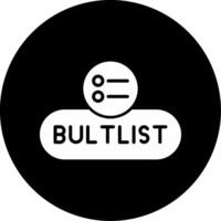 Bullet List Toggle Button Glyph Circle Inverted vector