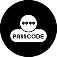 Enter Passcode Button Glyph Circle Inverted vector