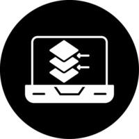 Content Delivery Network CDN Glyph Circle Inverted vector