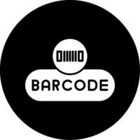 Scan Barcode Button Glyph Circle Inverted vector