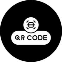 Scan QR Code Button Glyph Circle Inverted vector