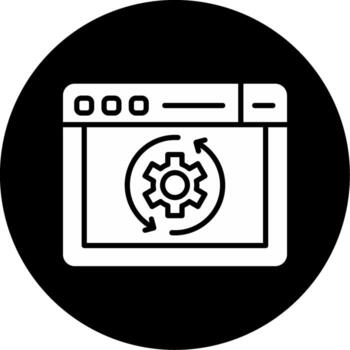 ui componente ciclo vital icono glifo circulo invertido vector