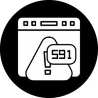 Error 591 File Write Permission Denied Glyph Circle Inverted vector