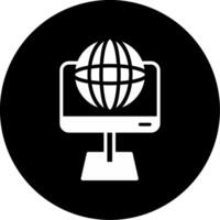 Internal Company Intranet Portal Glyph Circle Inverted vector