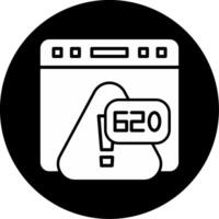 Error 620 Third Party Auth Timeout Glyph Circle Inverted vector