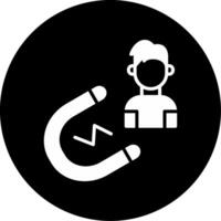 Smart Client Acquisition Tactics Glyph Circle Inverted vector