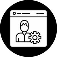 CRM Based Client Management System Glyph Circle Inverted vector