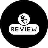 Leave Review Button Glyph Circle Inverted vector