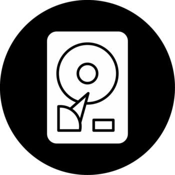 Disk Full Error Glyph Circle Inverted vector