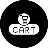 View Cart Button Glyph Circle Inverted vector