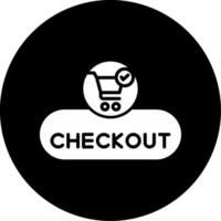 Checkout Process Button Glyph Circle Inverted vector