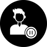 Pause Streaming Glyph Circle Inverted vector