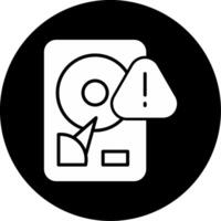 No Space Left on Device Glyph Circle Inverted vector