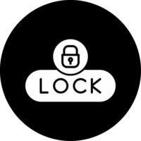 Lock Content Button Glyph Circle Inverted vector