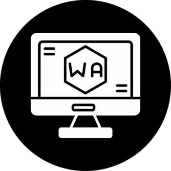 WebAssembly Script Icon Glyph Circle Inverted vector