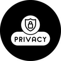 View Privacy Button Glyph Circle Inverted vector