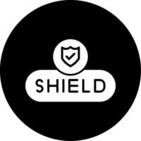 Activate Shield Button Glyph Circle Inverted vector
