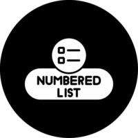Numbered List Toggle Button Glyph Circle Inverted vector