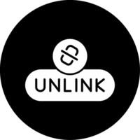 Remove Link Button Glyph Circle Inverted vector