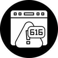 Error 616 Download Link Expired Glyph Circle Inverted vector