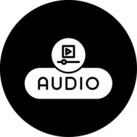 Insert Audio Button Glyph Circle Inverted vector