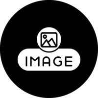 Insert Image Button Glyph Circle Inverted vector