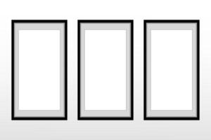 Three photo frame mockup. vector