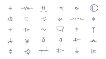 Editable electronics devices symbols or icon illustration vector