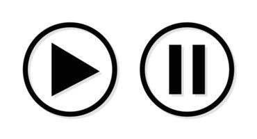 Pause to play icons or symbols in flat style illustration vector