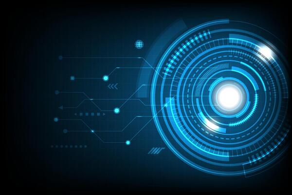 Innovation meets digital technology in an abstract hi tech background for modern communication