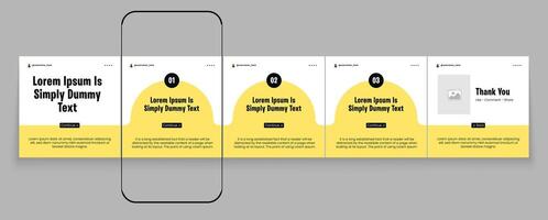 Tips sharing carousel banner template design for social media post vector