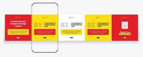 Creative social media carousel post design layout vector