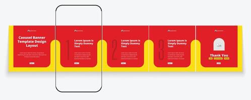 social media carousel template design layout for promotion tips and tricks vector