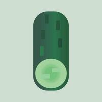 Cartoon icon of a cucumber. Isolated vector