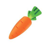 Cartoon icon of a carrot, isolated on white background. Clean and colorful design, perfect for food, nutrition, or healthy lifestyle concepts vector