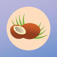 an icon of a coconut on a blue background vector