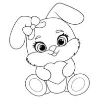 rabbit with a heart bunny vector