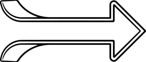 Black icon of a pointer arrow without background. Suitable for user interface design, navigation systems, buttons, and digital instructions. vector
