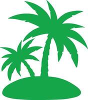 Green tropical palm tree silhouette. vector