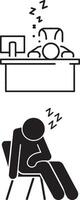 Office worker sleeping icon illustration. vector