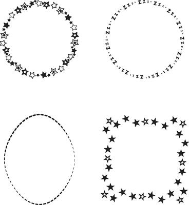 Star and zzz border frame collection.