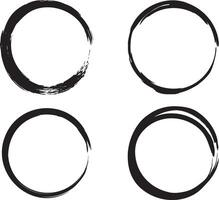Hand drawn brush circle frames. vector