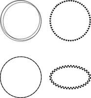 Decorative circle and oval frame set. vector