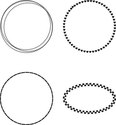 Decorative circle and oval frame set.