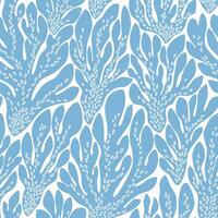 Seamless pattern with underwater plants on a white background vector