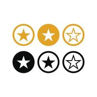 set of star icon design concept with circle vector