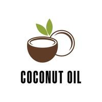 coconut oil logo design concept simple idea vector