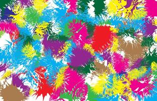 Abstract background full of bright color explosions such as red, yellow, blue, and purple, forming a dynamic and energetic random pattern vector