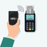 Mobile payment with wireless NFC technology stock illustration vector
