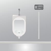 Ladies only urinal design vector